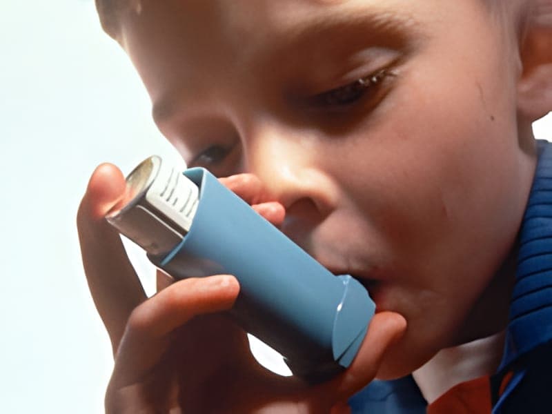 Child with asthma, a condition linked to Aspergillus mould exposure