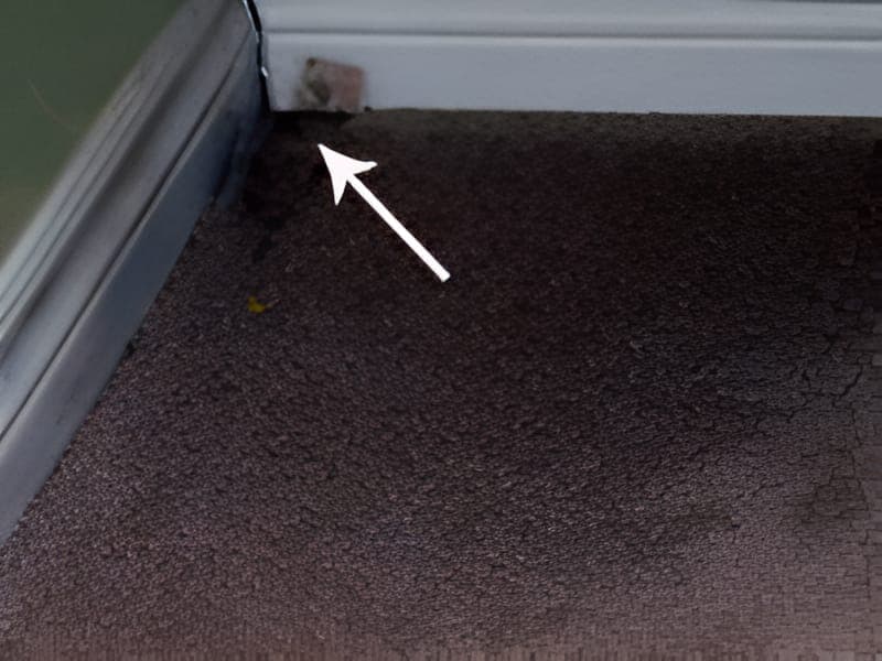 Mould growing on wet carpet after a leak